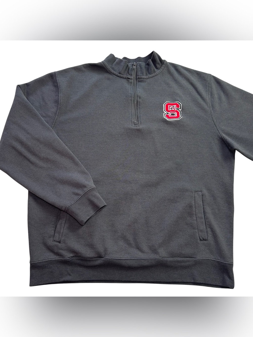 NC State Wolfpack Stadium Athletics Men’s 1/4 Zip Fleece Pullover Jacket Black L